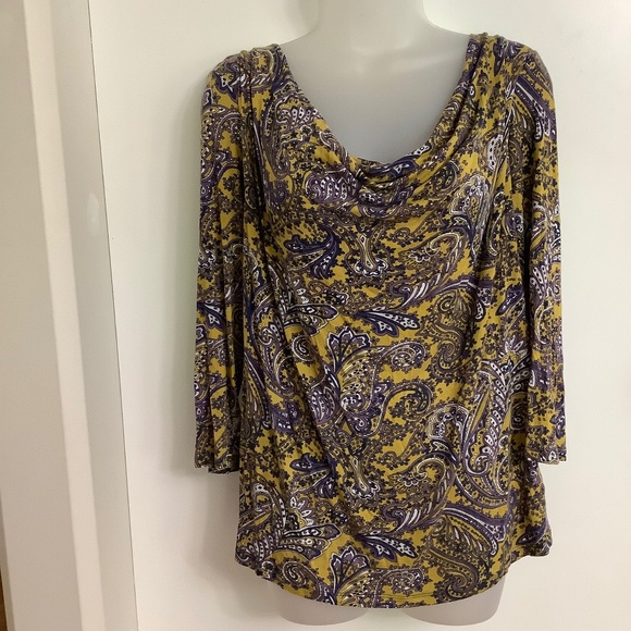 Michael Kors, Paisley Cowl top w stretch fits “XL” 39/4 bust - Picture 1 of 7